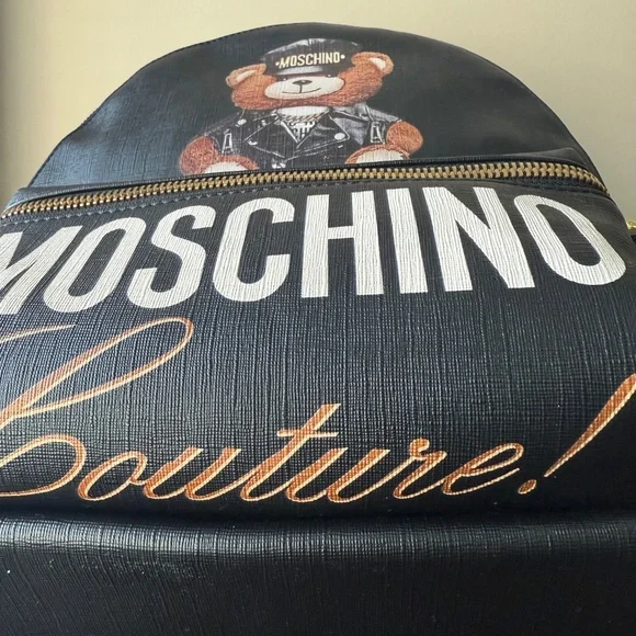 New Moschino Teddy Bear Backpack black medium
